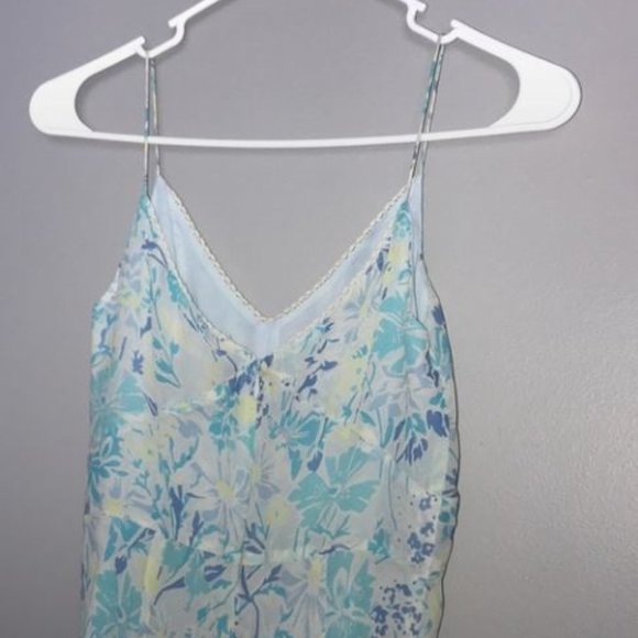 Ann Taylor Petite Silk Crochet Blue Mini Dress - Picture 6 of 11